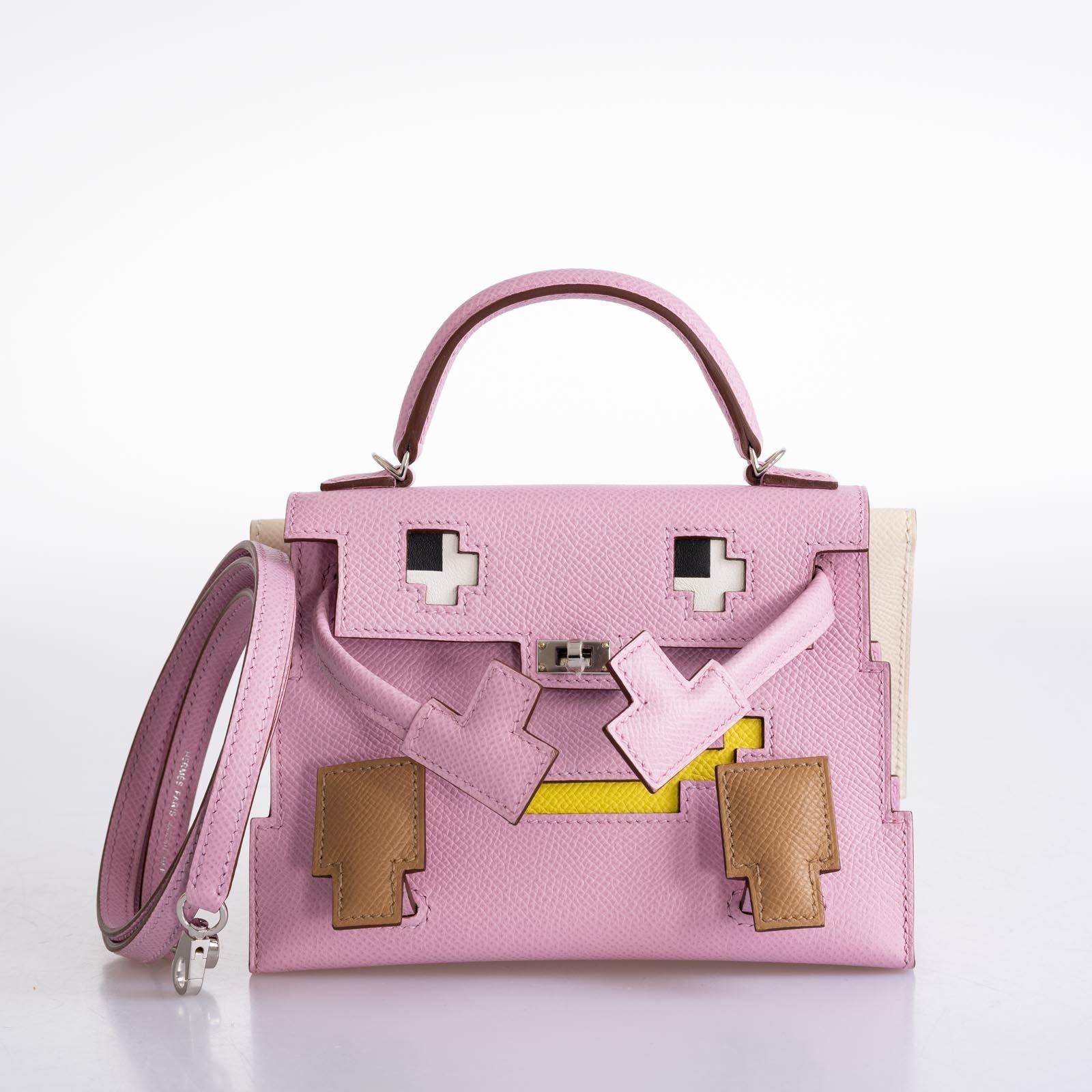 Hermès Kelly Doll Quelle Idole Picto Mauve Sylvestre Epsom Palladium Hardware