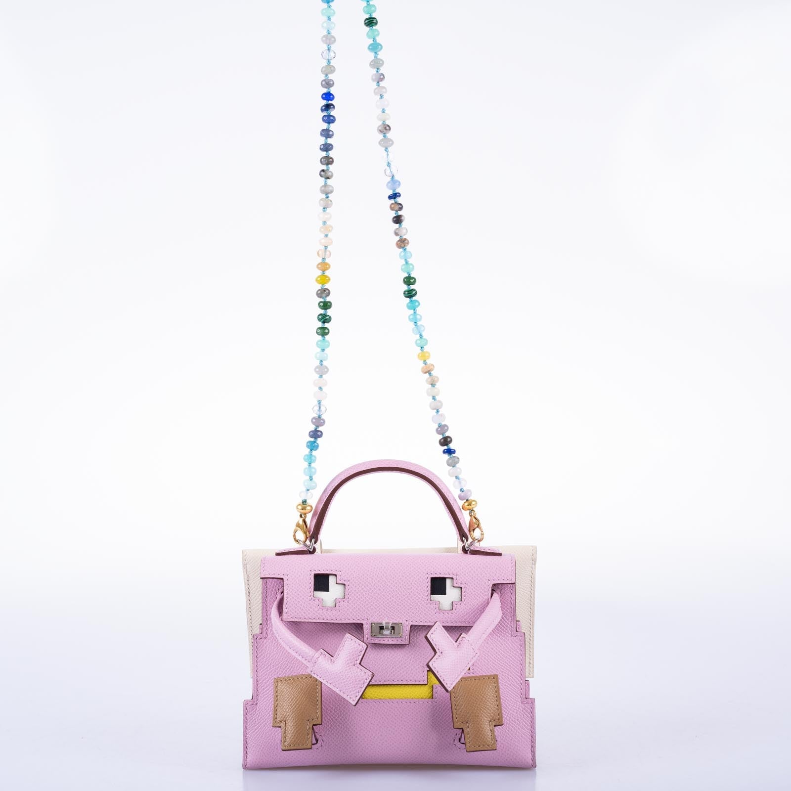 Hermès Kelly Doll Quelle Idole Picto Mauve Sylvestre Epsom Palladium Hardware