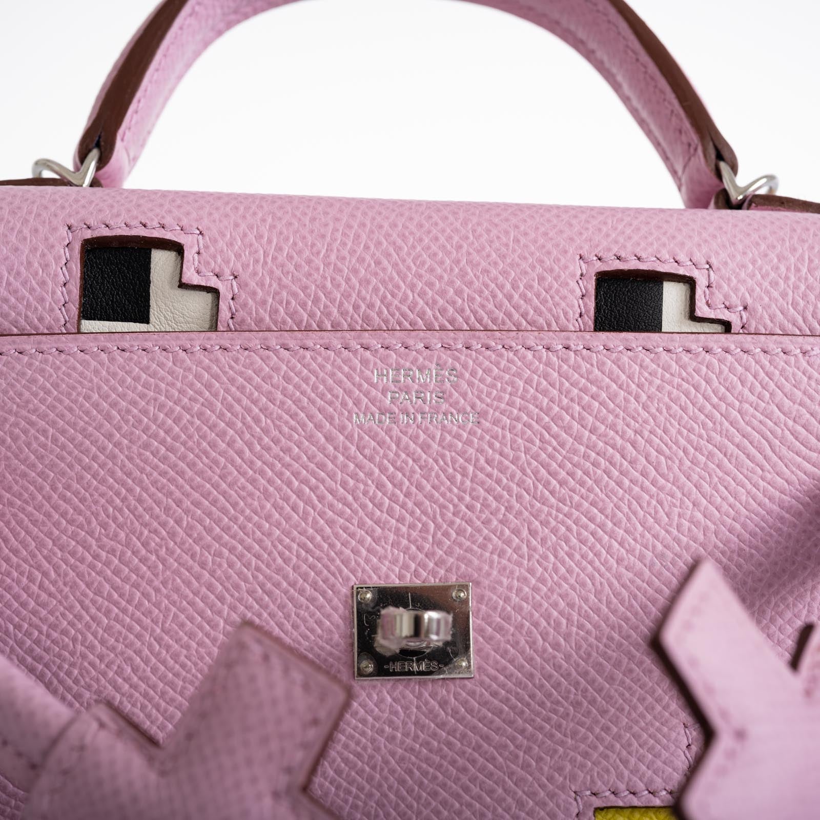 Hermès Kelly Doll Quelle Idole Picto Mauve Sylvestre Epsom Palladium Hardware
