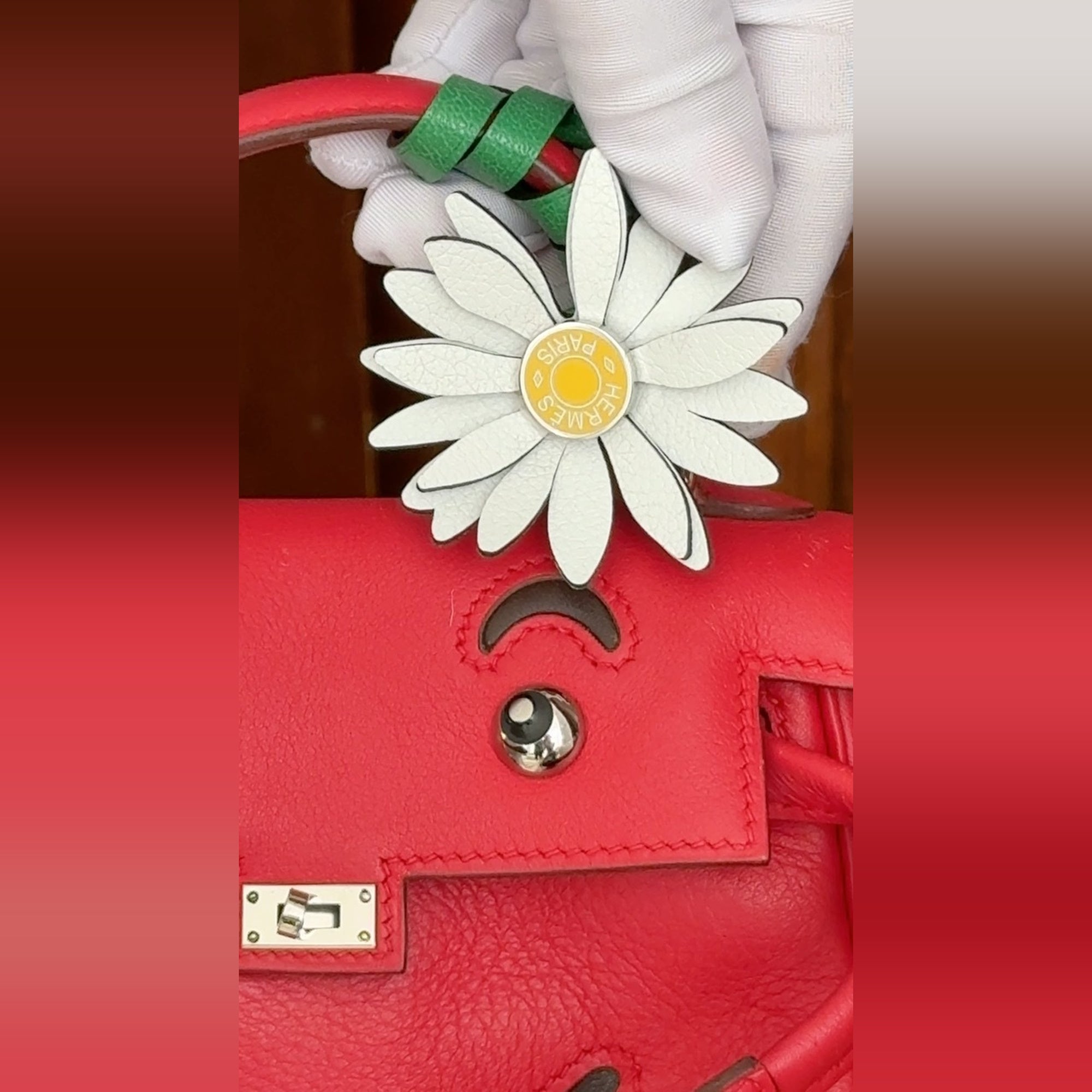 Hermès Kelly Doll Quelle Idole Rouge Vif Gulliver Palladium