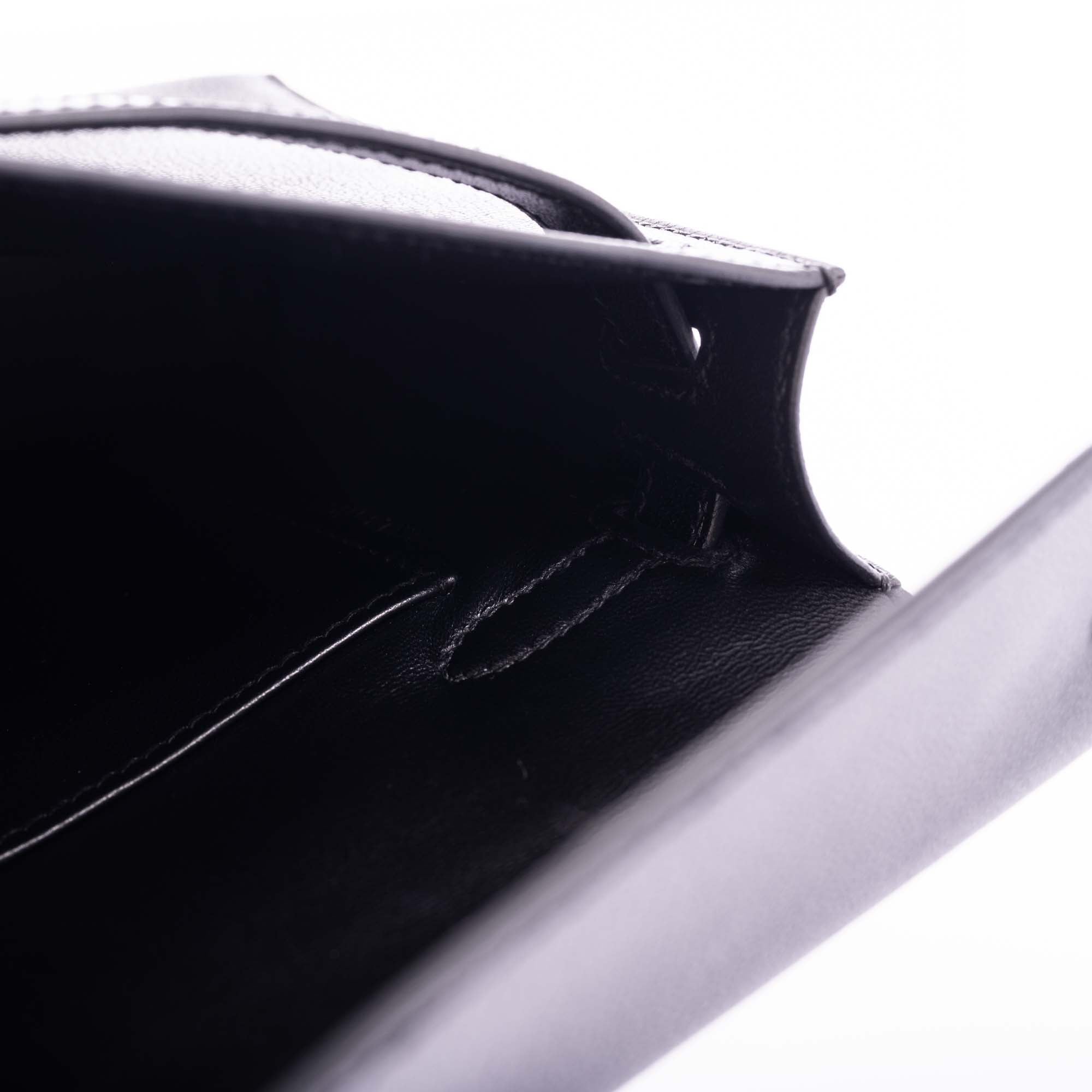 Hermès Kelly Élan Noir Chèvre Mysore Palladium Hardware
