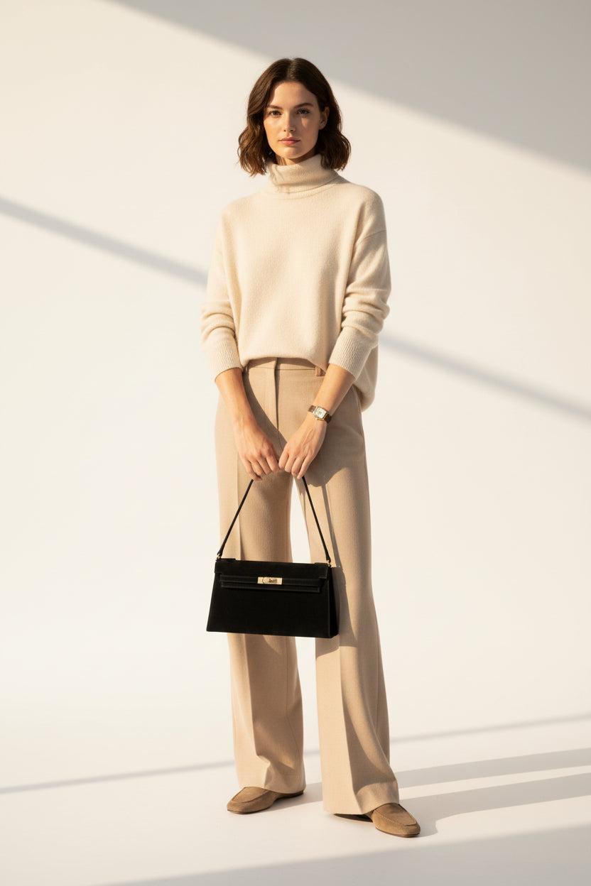 Hermès Kelly Elan Noir Veau Doblis Permabrass Hardware | JANEFINDS