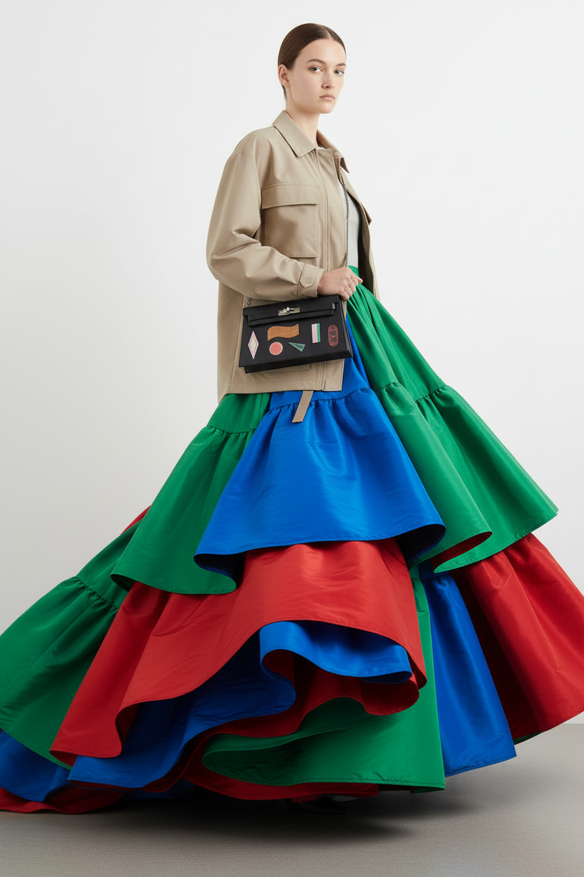 Hermès Kelly Élan Broderie Collage Noir Swift, Shiny Niloticus Crocodile and Alligator Palladium Hardware