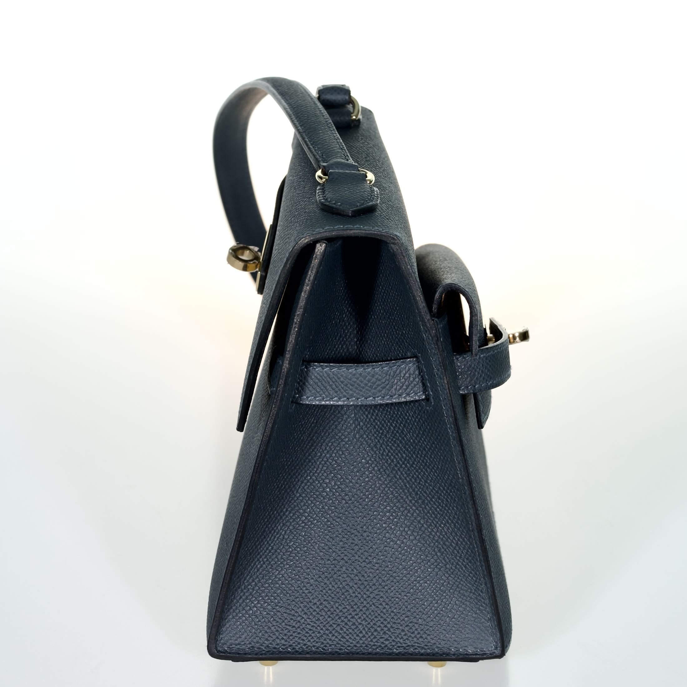 Hermès Kelly II Sellier En Désordre 20 Ardoise Epsom Permabrass Hardware