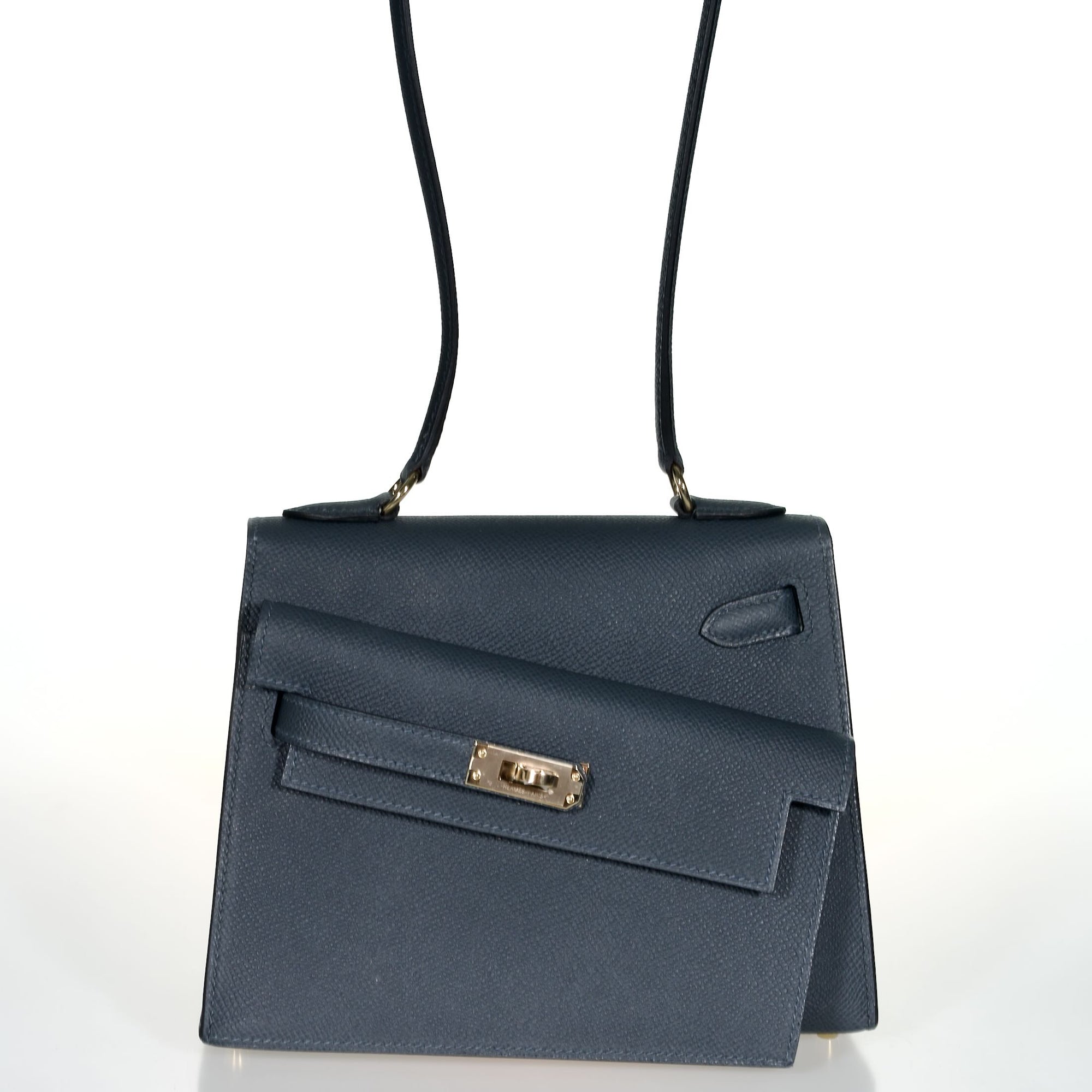 Hermès Kelly II Sellier En Désordre 20 Ardoise Epsom Permabrass Hardware