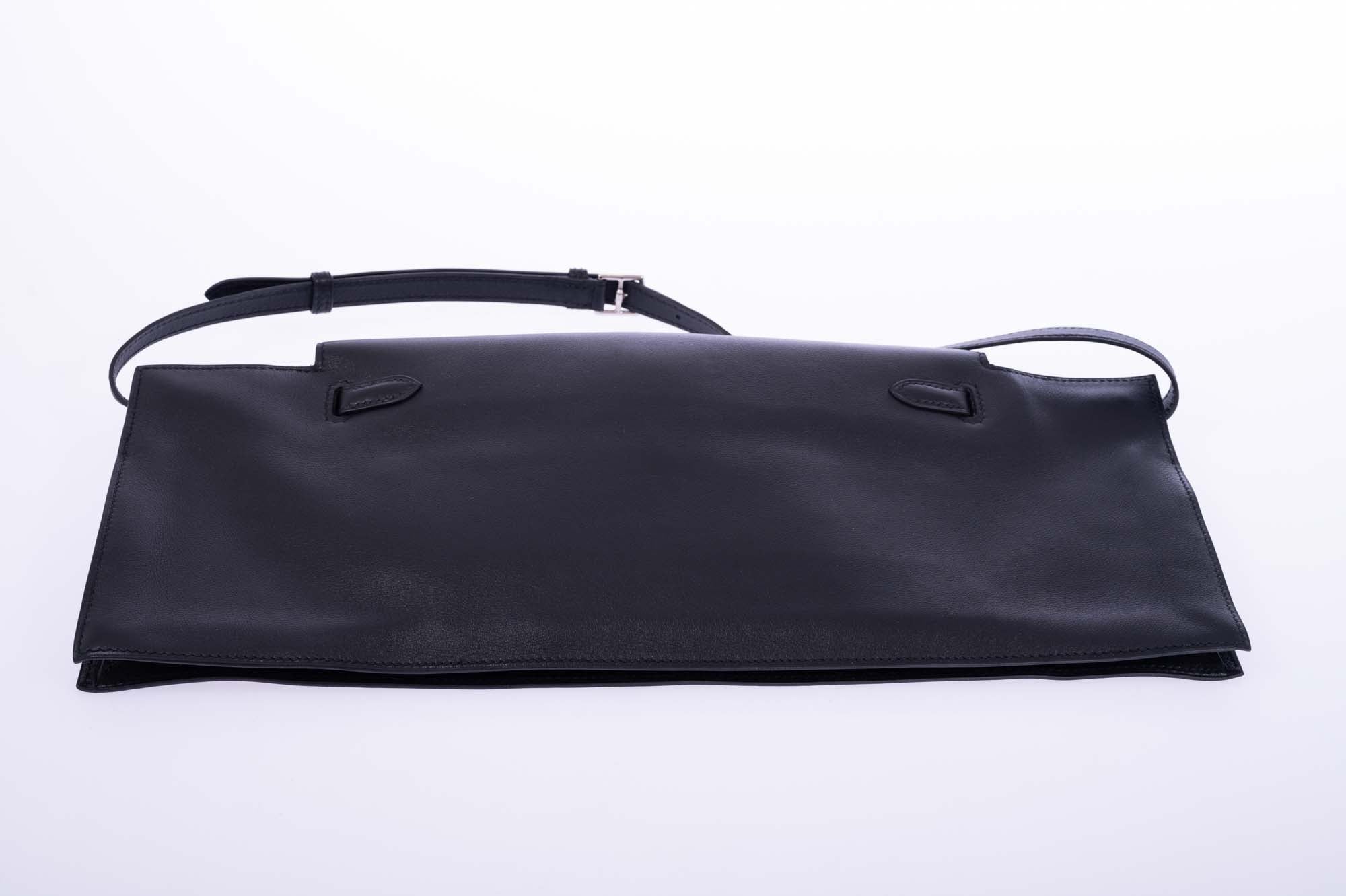 Hermès Kelly JPG Runway Belt Fanny Pack Black Swift Palladium Hardware