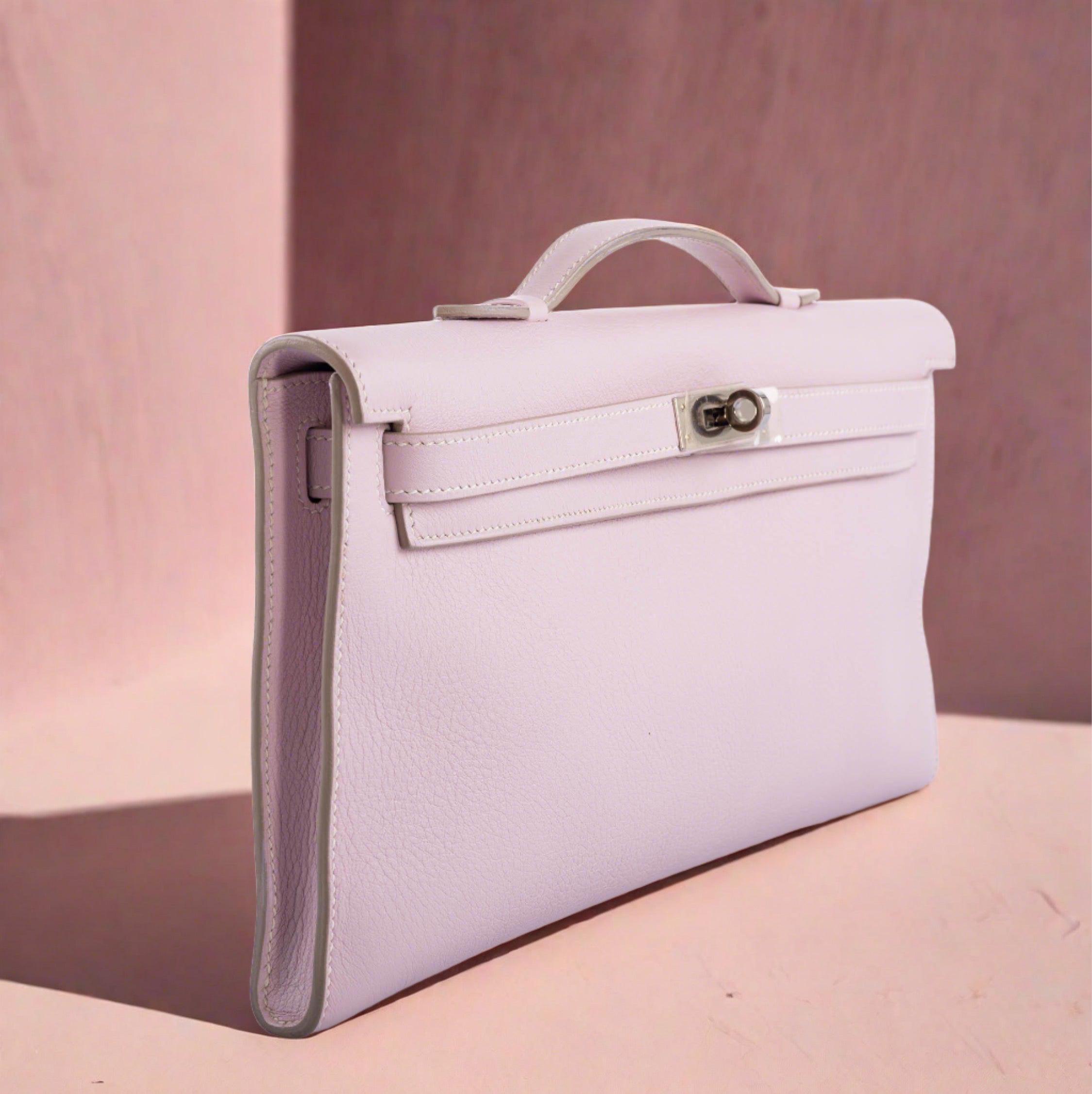 Hermès Kelly Longue Rose Dragee Evergrain with Palladium Hardware