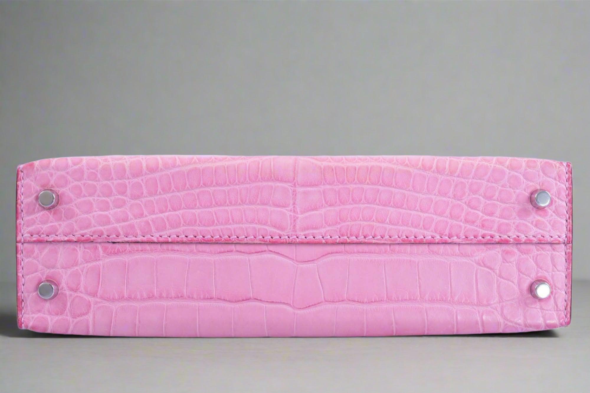 Hermès Kelly Mini II (20) Sellier 5P Bubblegum Pink Matte Alligator Palladium Hardware