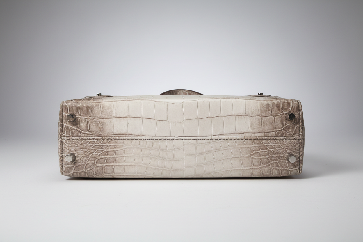 Hermès Kelly Mini II Sellier Himalayan Niloticus Crocodile Palladium Hardware