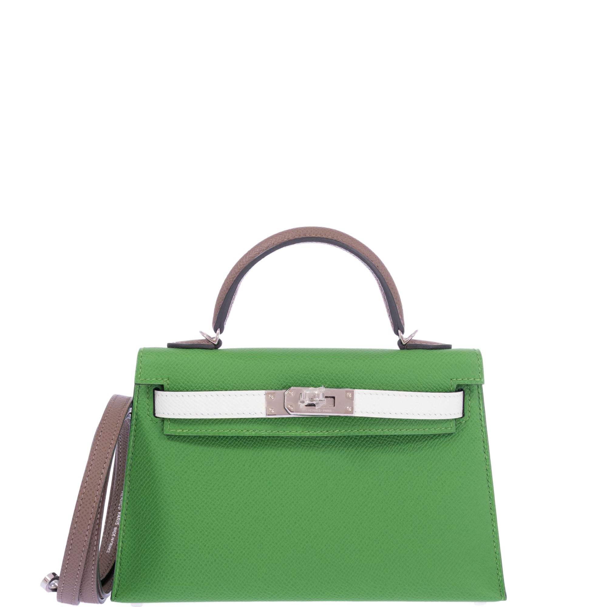 Hermès Kelly Mini II Tri-Color Vert Yucca - Vert Fizz - Etoupe Epsom Palladium Hardware