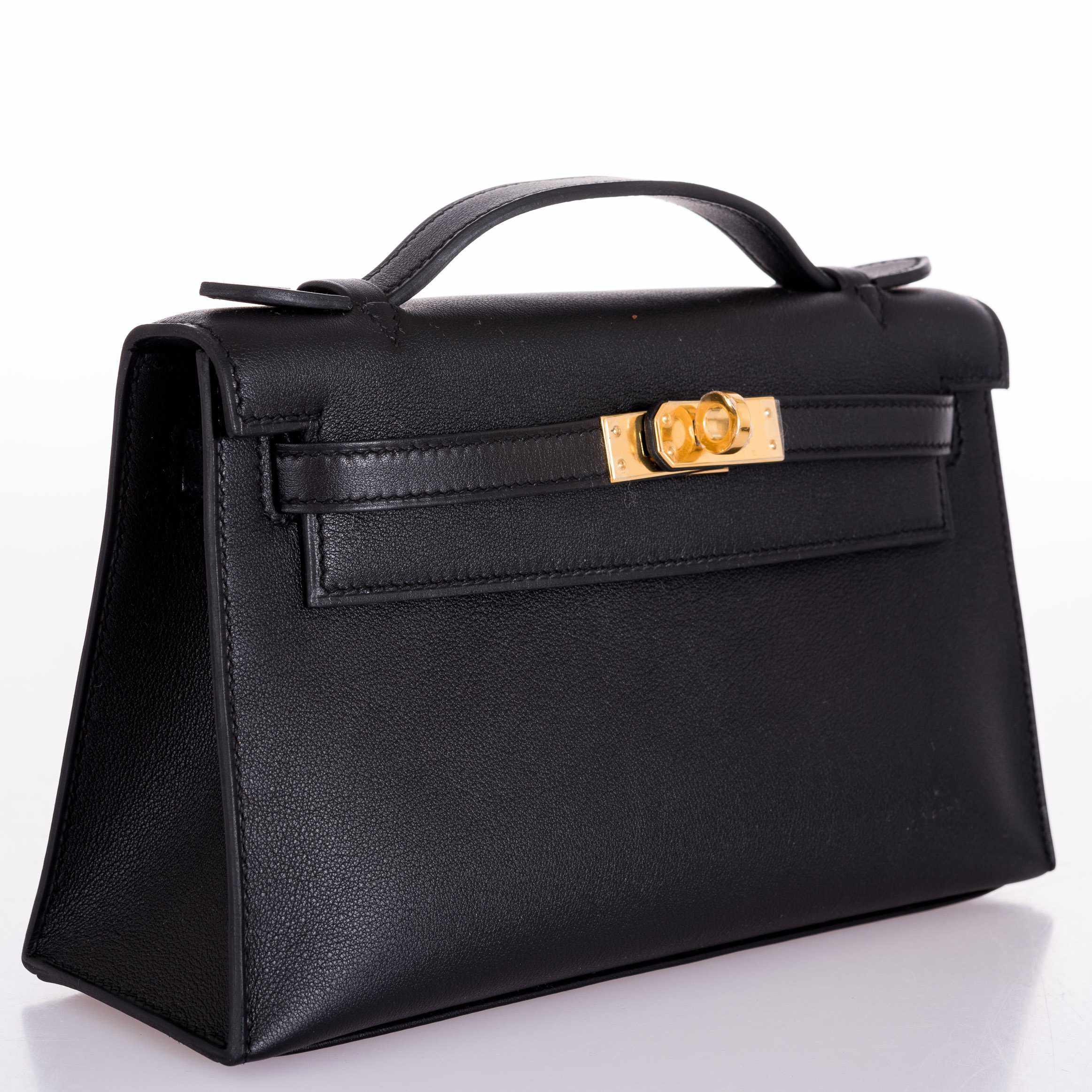 Hermès Kelly Mini Pochette Black Swift Gold Hardware