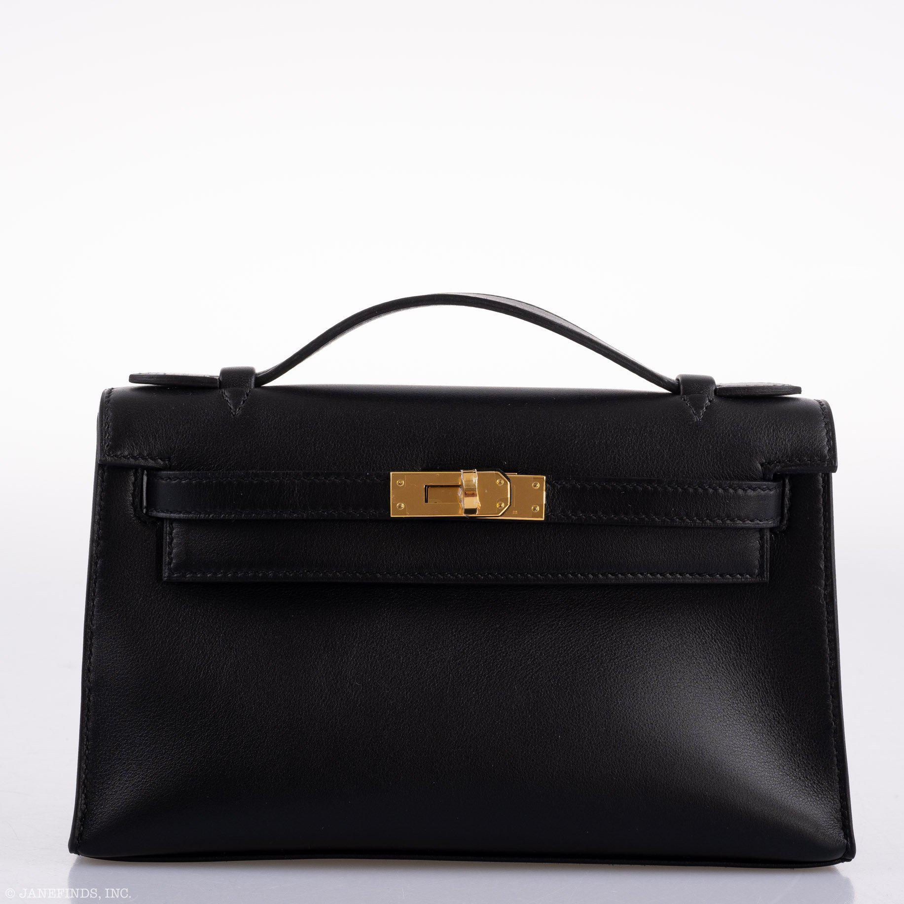 Hermès Kelly Mini Pochette Black Swift Gold Hardware