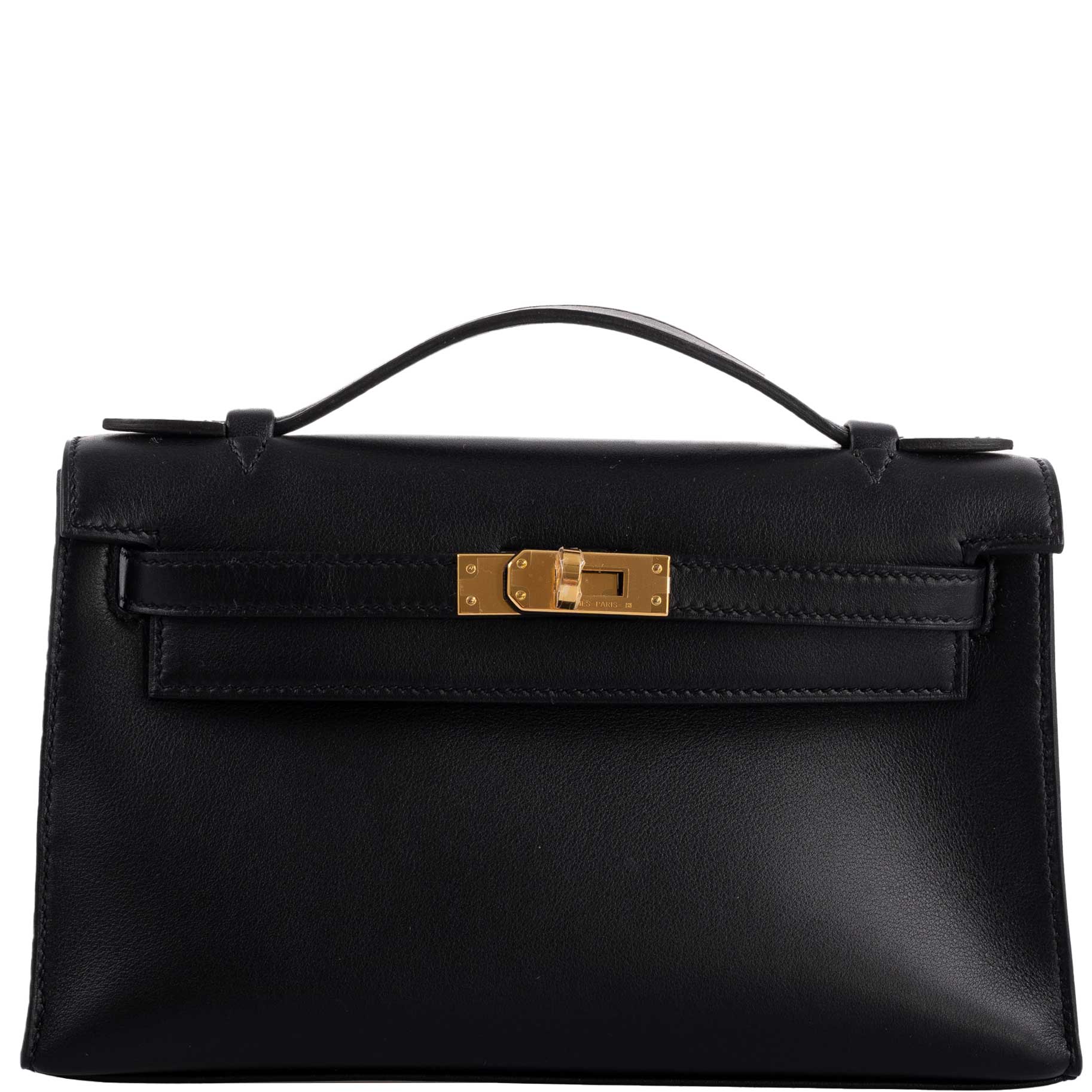 Hermès Kelly Mini Pochette Black Swift Gold Hardware