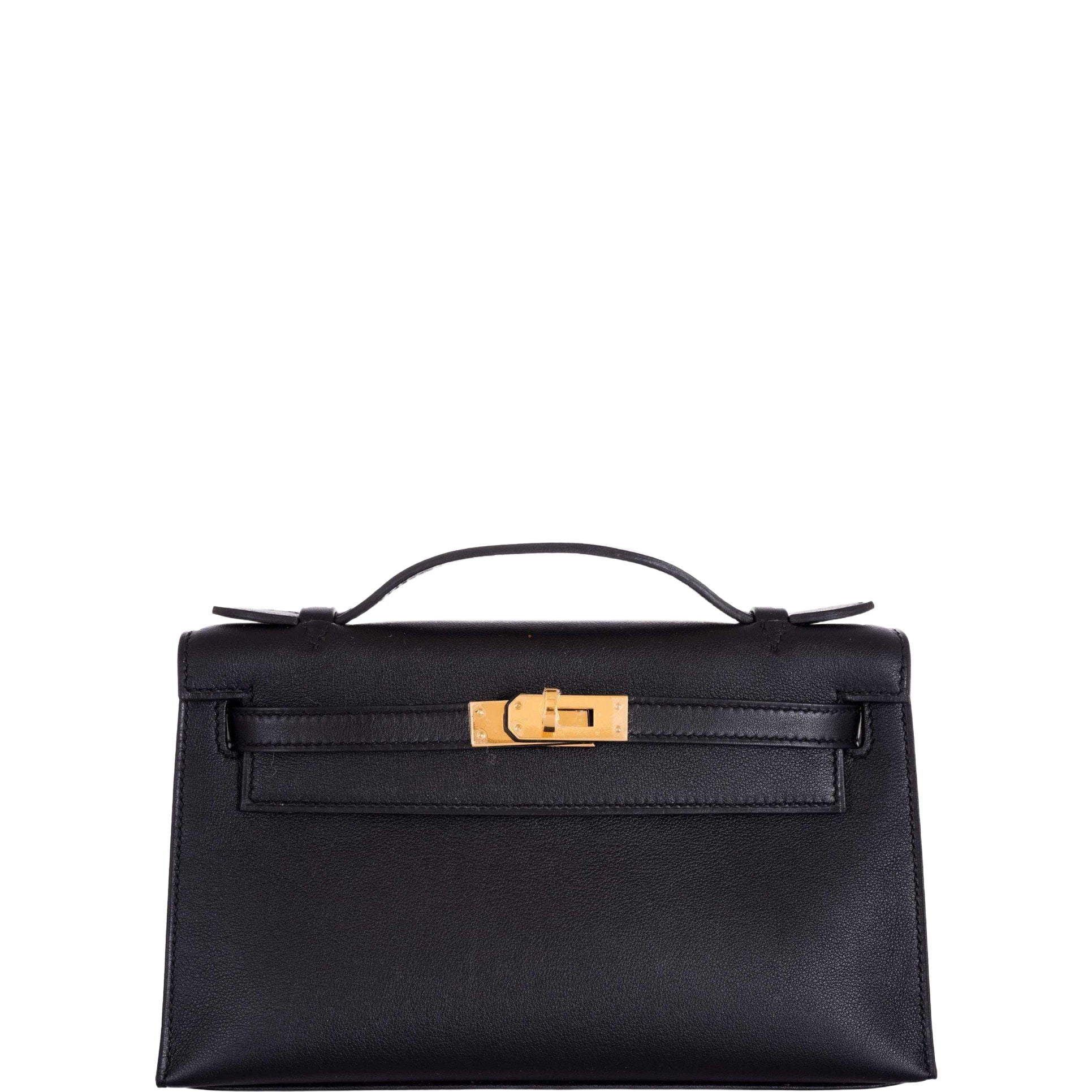 Hermès Kelly Mini Pochette Black Swift Gold Hardware