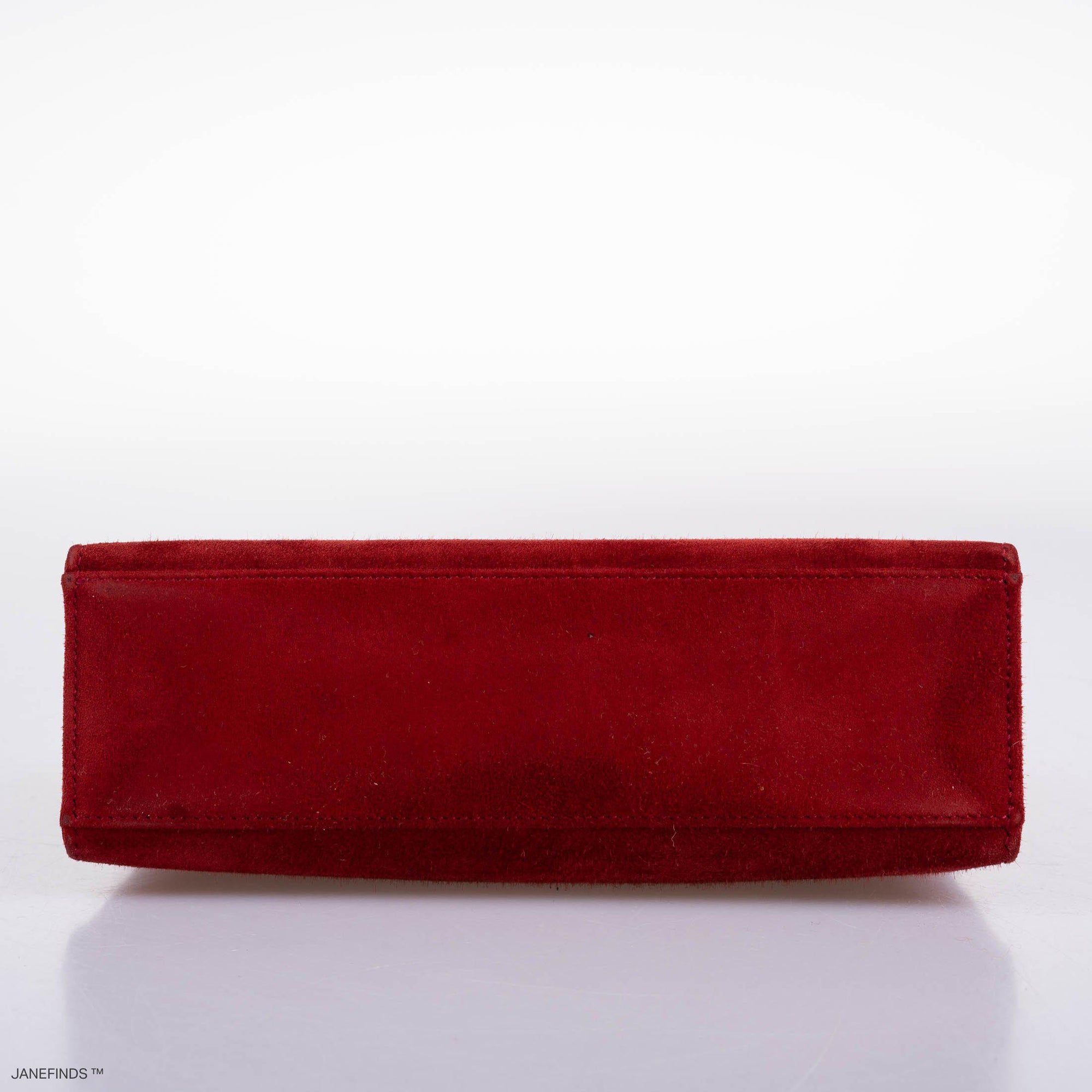 Hermès Kelly Mini Pochette Framboise Suede Palladium Hardware