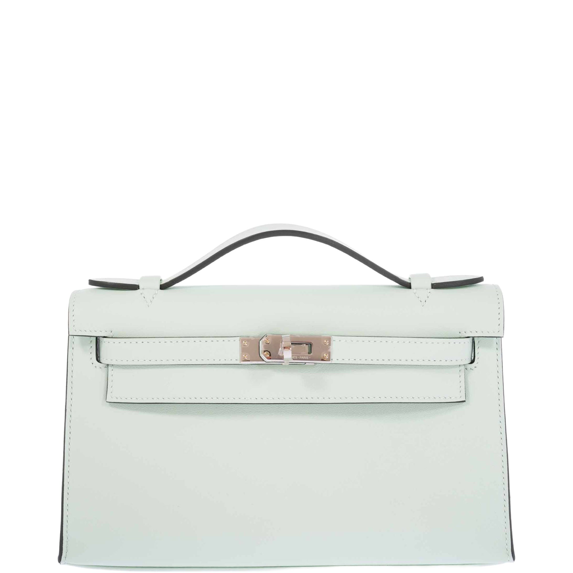 Hermès Kelly Mini Pochette Vert Peppermint Swift Palladium Hardware