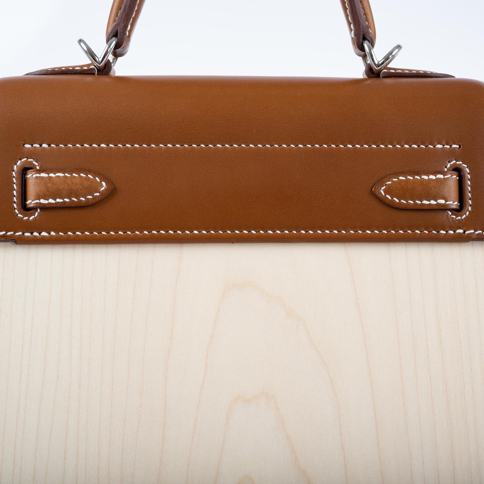 Hermès Kelly Picnic Kellywood Perspective Cavalière Wood Barenia Palladium Hardware