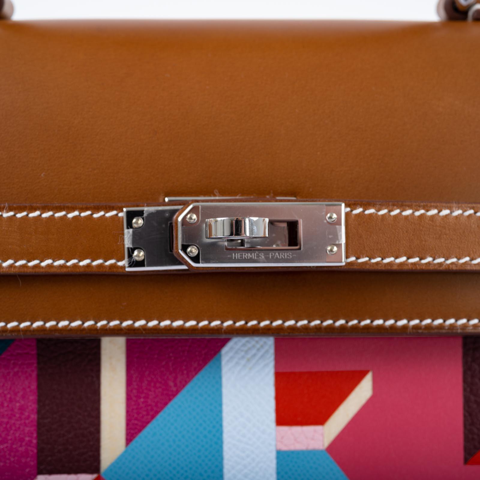Hermès Kelly Picnic Kellywood Perspective Cavalière Wood Barenia Palladium Hardware