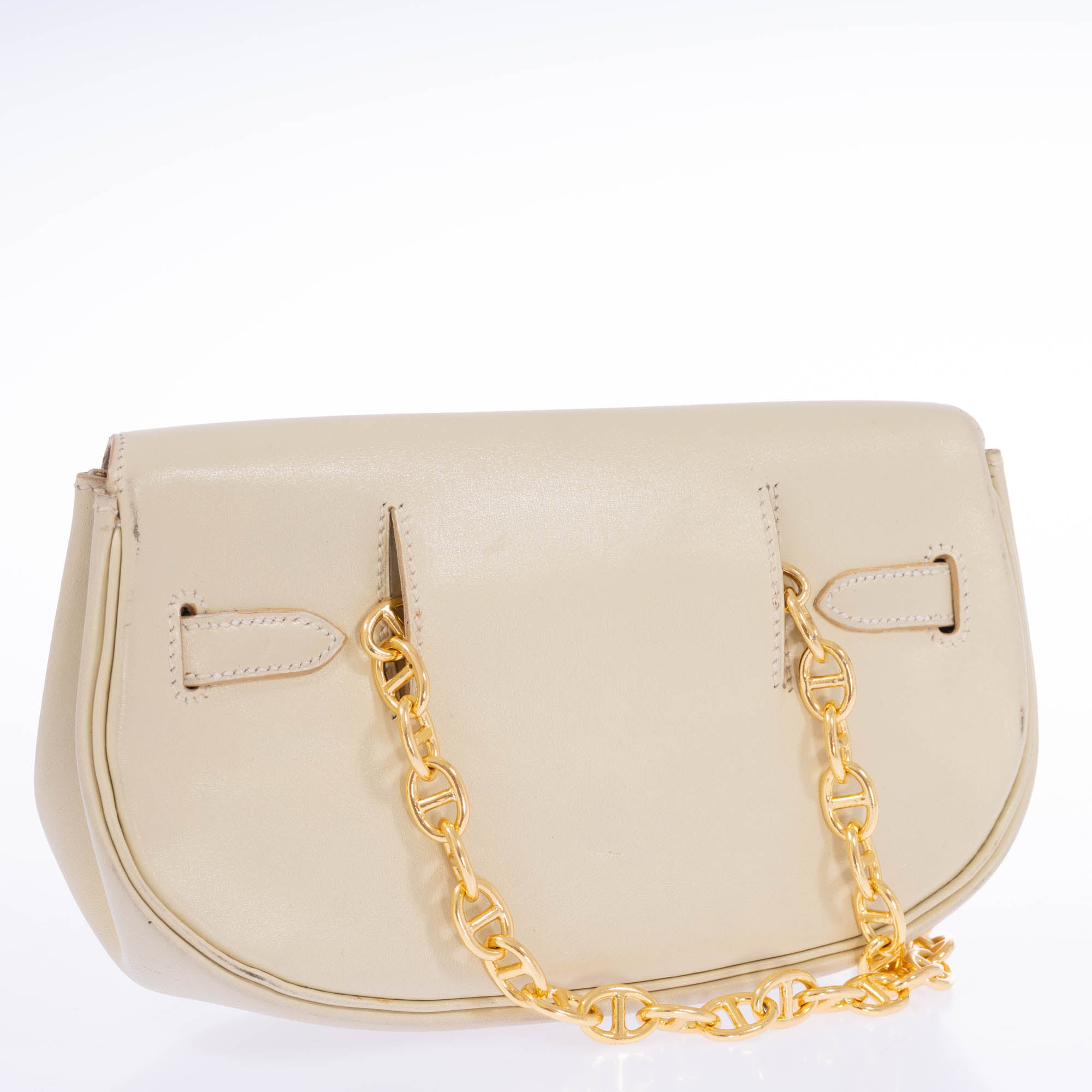 Hermès Kelly Pochette Belt Bag Parchemin Box Calf Gold Hardware