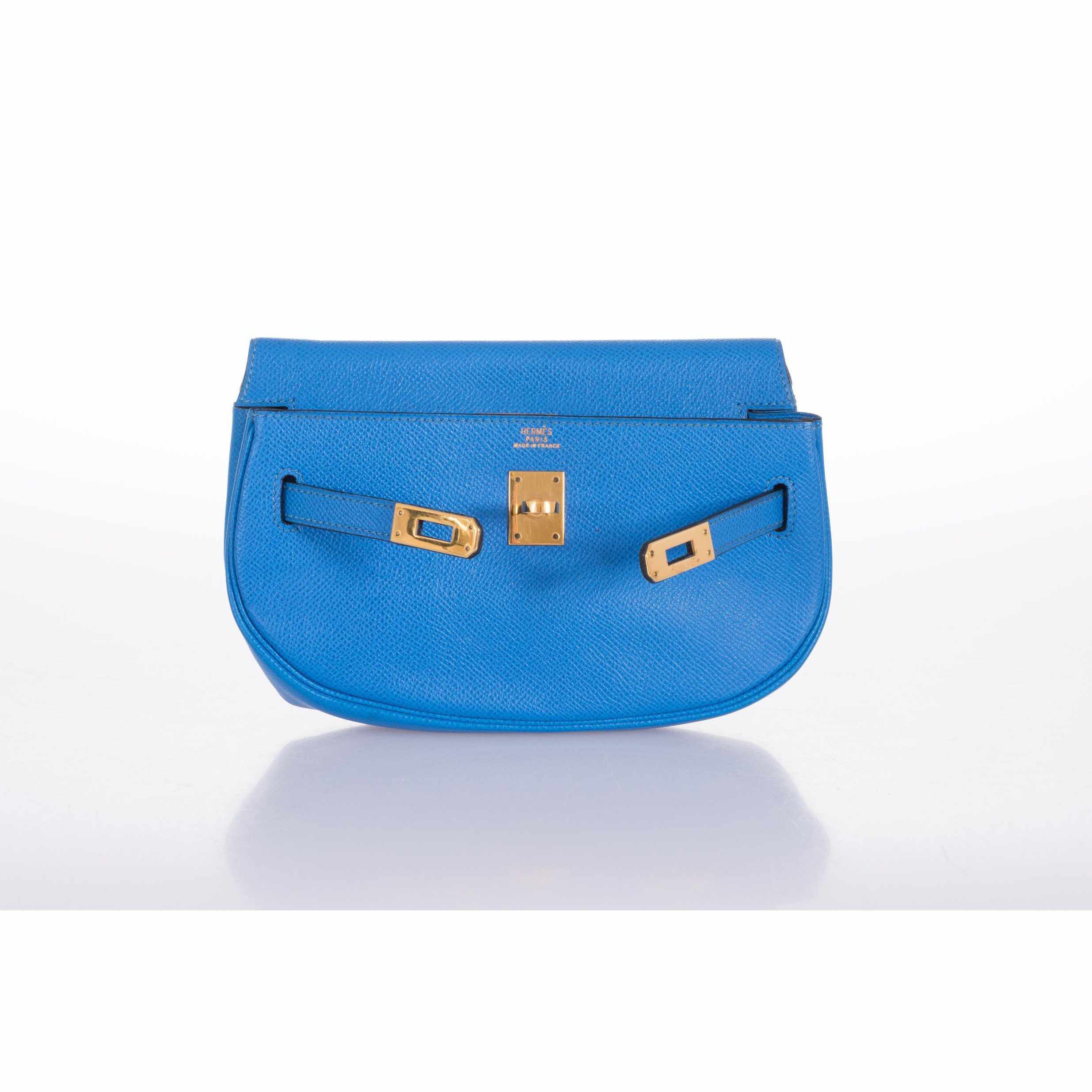 Hermès Kelly Pochette Blue France Convertible Belt Bag Vintage