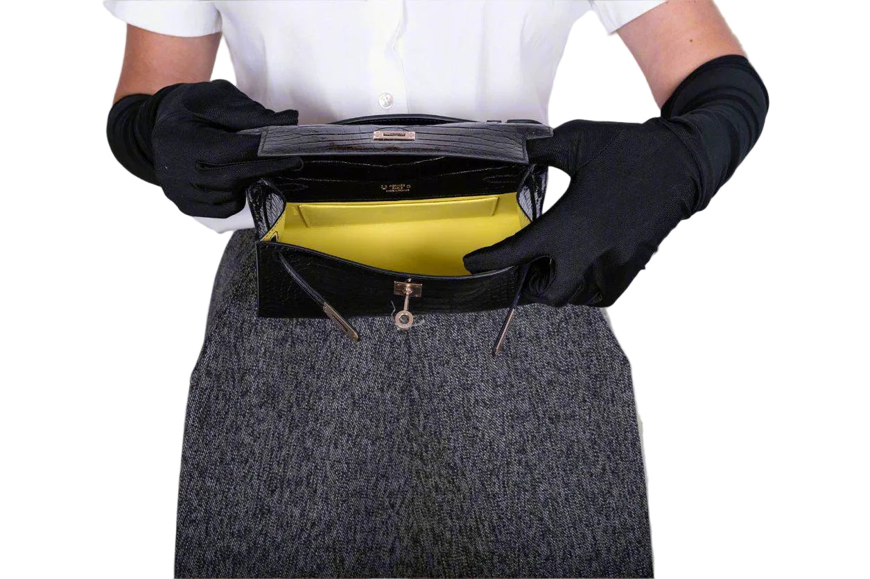 Hermès Kelly Pochette HSS Noir / Lime Interior Shiny Alligator Permabrass Hardware