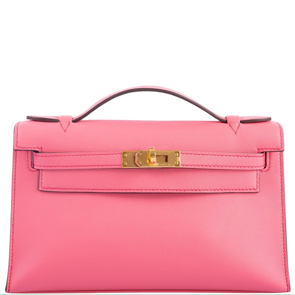 Hermès Kelly Pochette HSS Rose Azalée/Rose Mexico Swift Gold Hardware