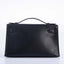 Hermès Kelly Pochette Noir Black Box Leather with Gold Hardware
