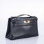 Hermès Kelly Pochette Noir Black Box Leather with Gold Hardware