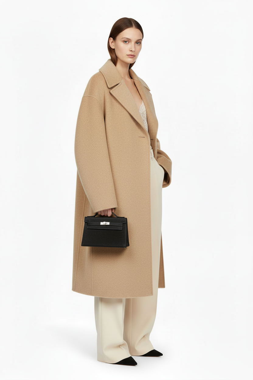 Hermès Kelly Pochette Noir Veau Doblis Palladium Hardware