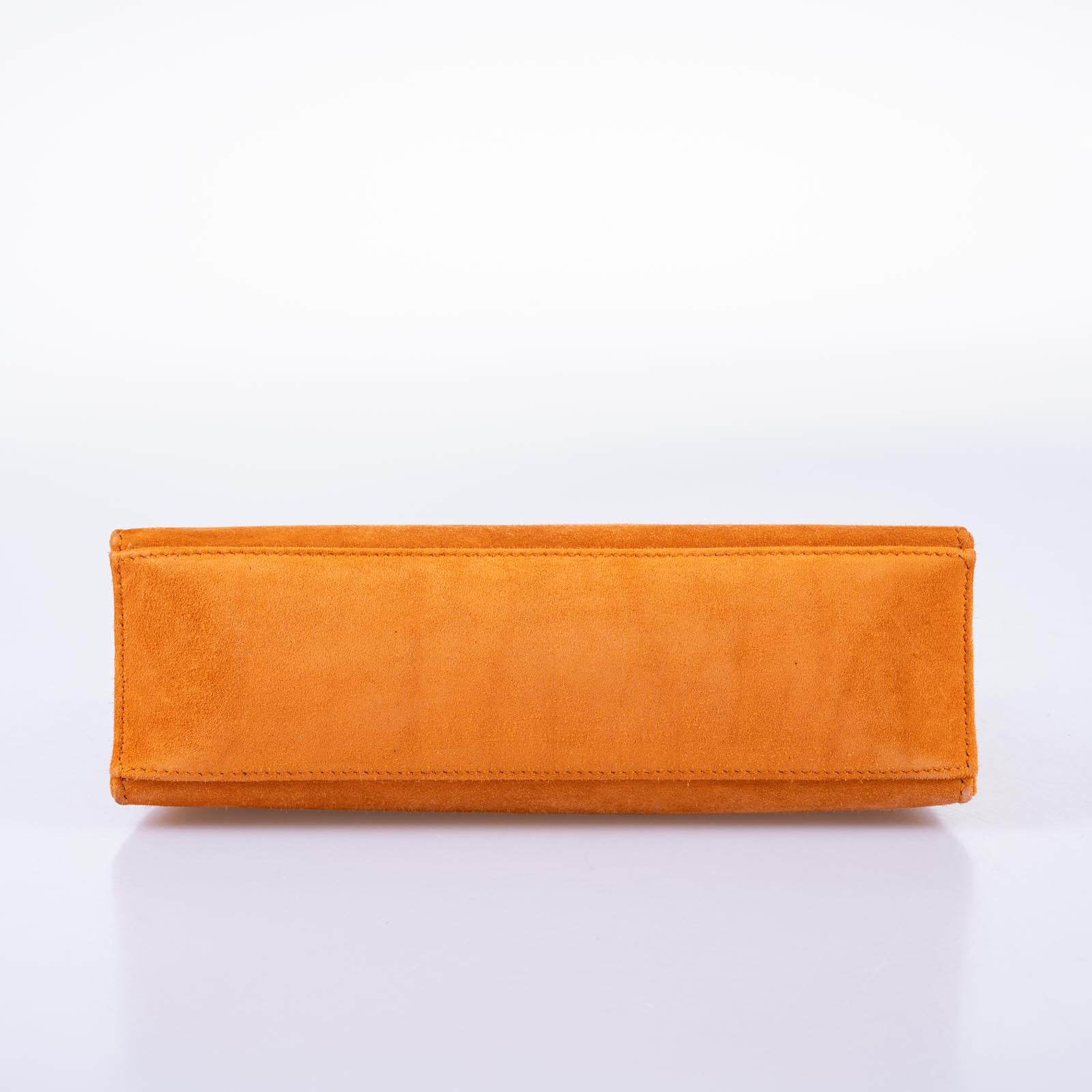 Hermès Kelly Pochette Orange H Veau Doblis Suede with Gold Hardware