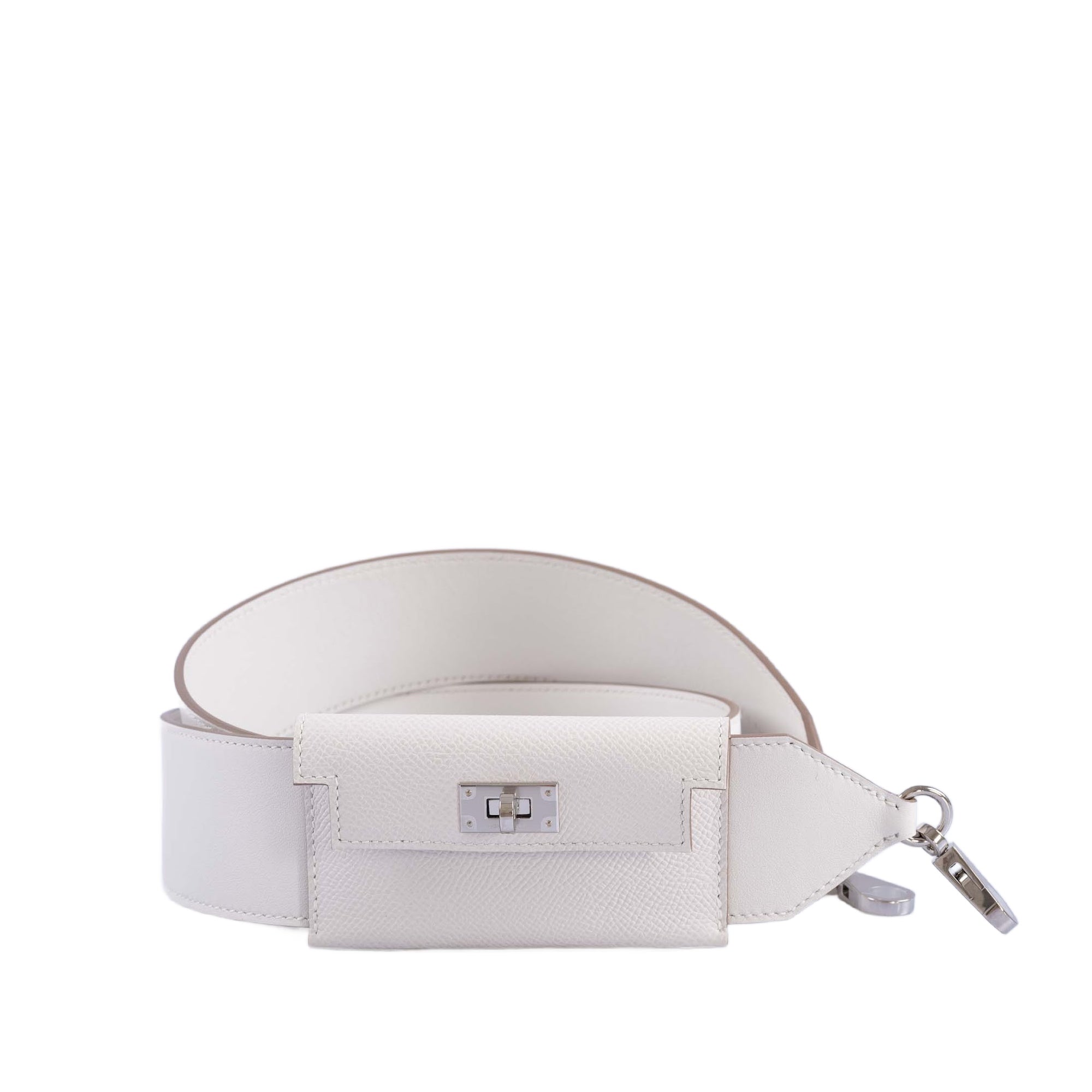 Hermès Kelly Pochette Pocket PM Shoulder Strap Gris Pale Swift and Epsom Palladium Hardware