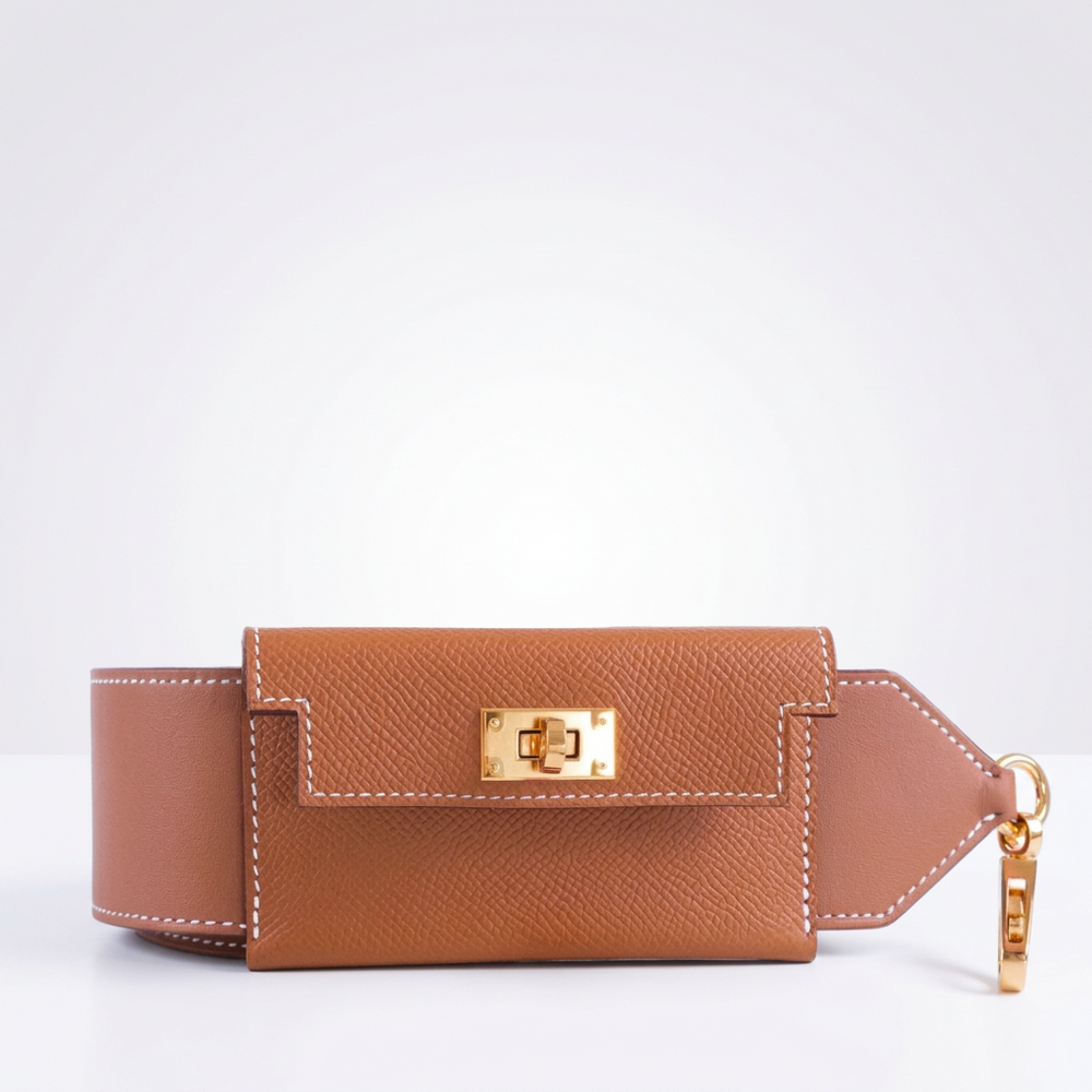 Hermès Kelly Pochette Pocket PM Strap Gold Swift and Epsom Gold Hardware