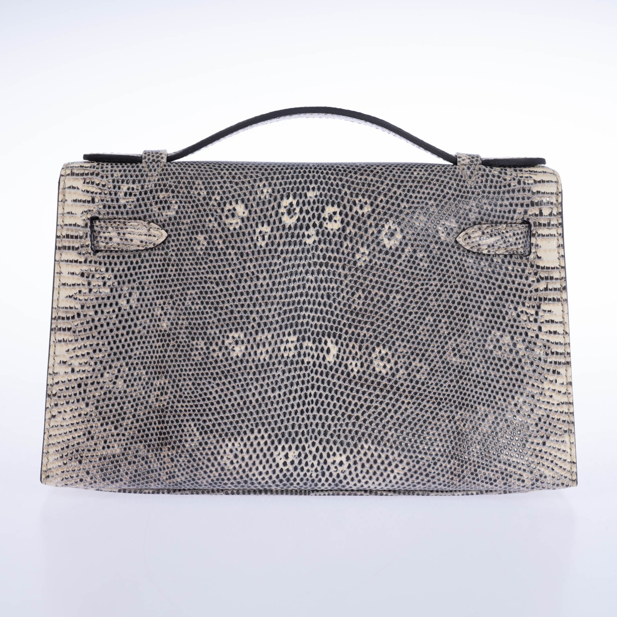 Hermès Kelly Pochette Rare Ombré Lizard Palladium Hardware