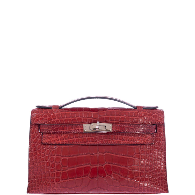 Hermès-Inspired Kelly Pochette Rouge H Bag