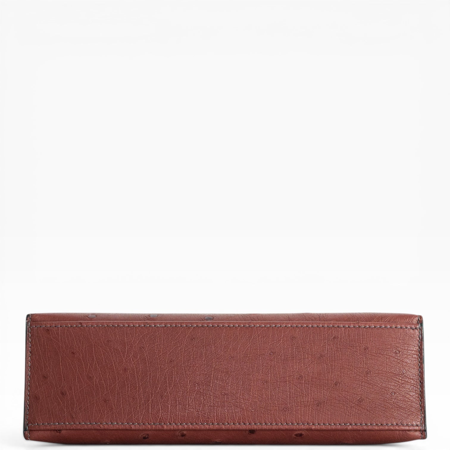 Hermès Kelly Pochette Rouge H Ostrich Palladium Hardware