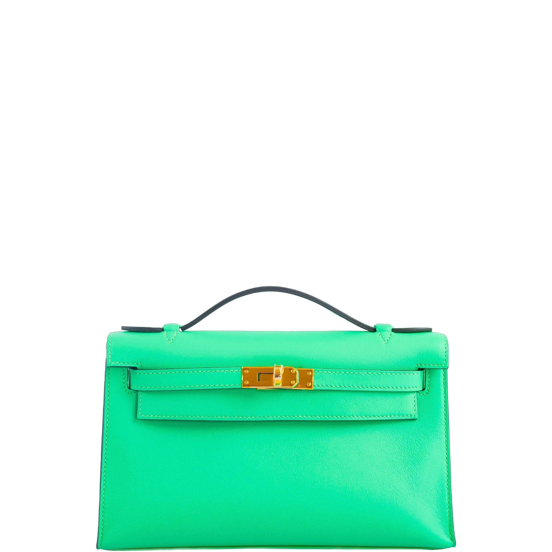 Hermès Kelly Pochette Vert Comics Swift Gold Hardware