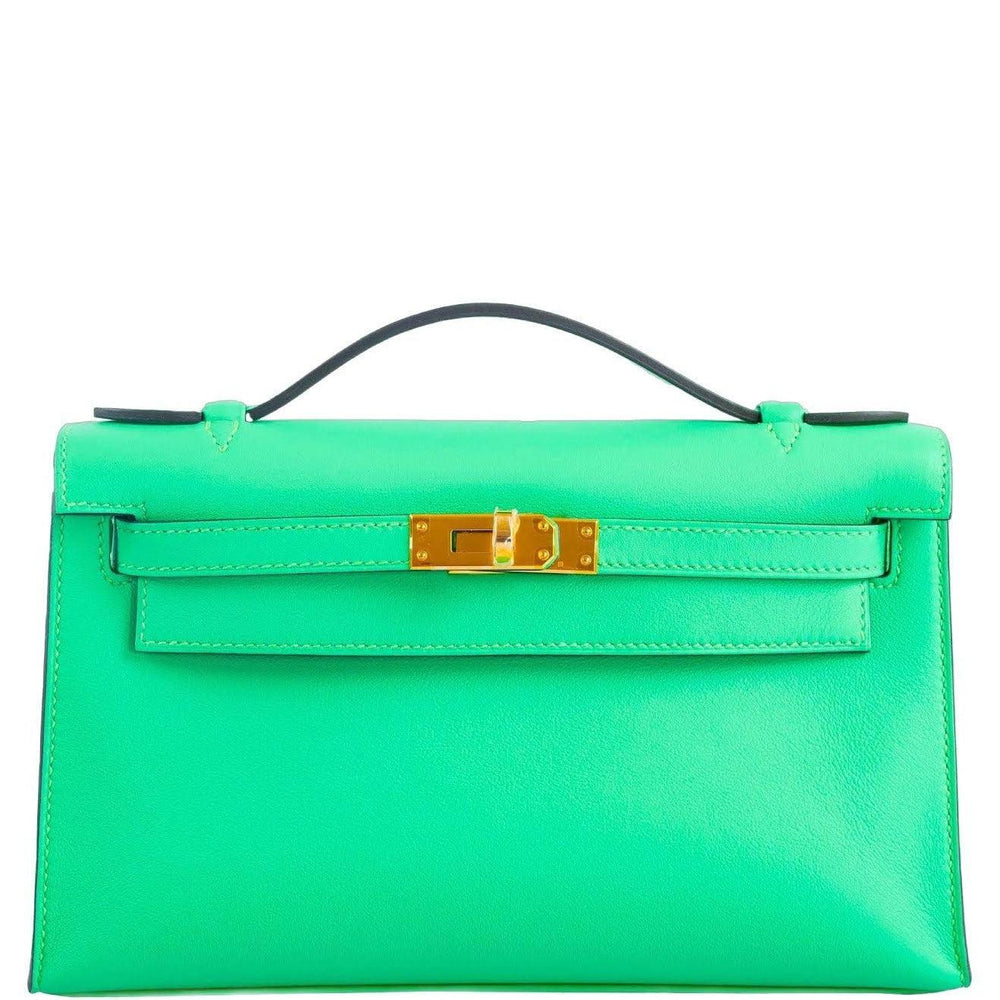 Hermès Kelly Pochette Vert Comics Swift Gold Hardware