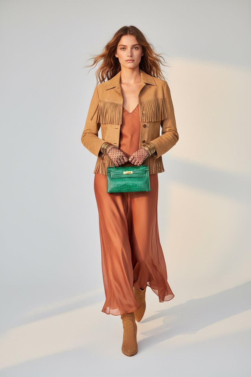 Hermès Kelly Pochette Vert Jade Alligator Clutch Gold Hardware