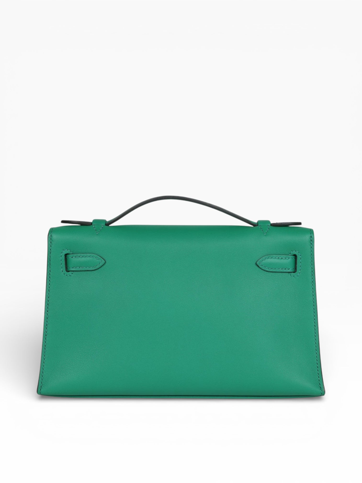 Hermès Kelly Pochette Vert Vertigo Swift Palladium Hardware
