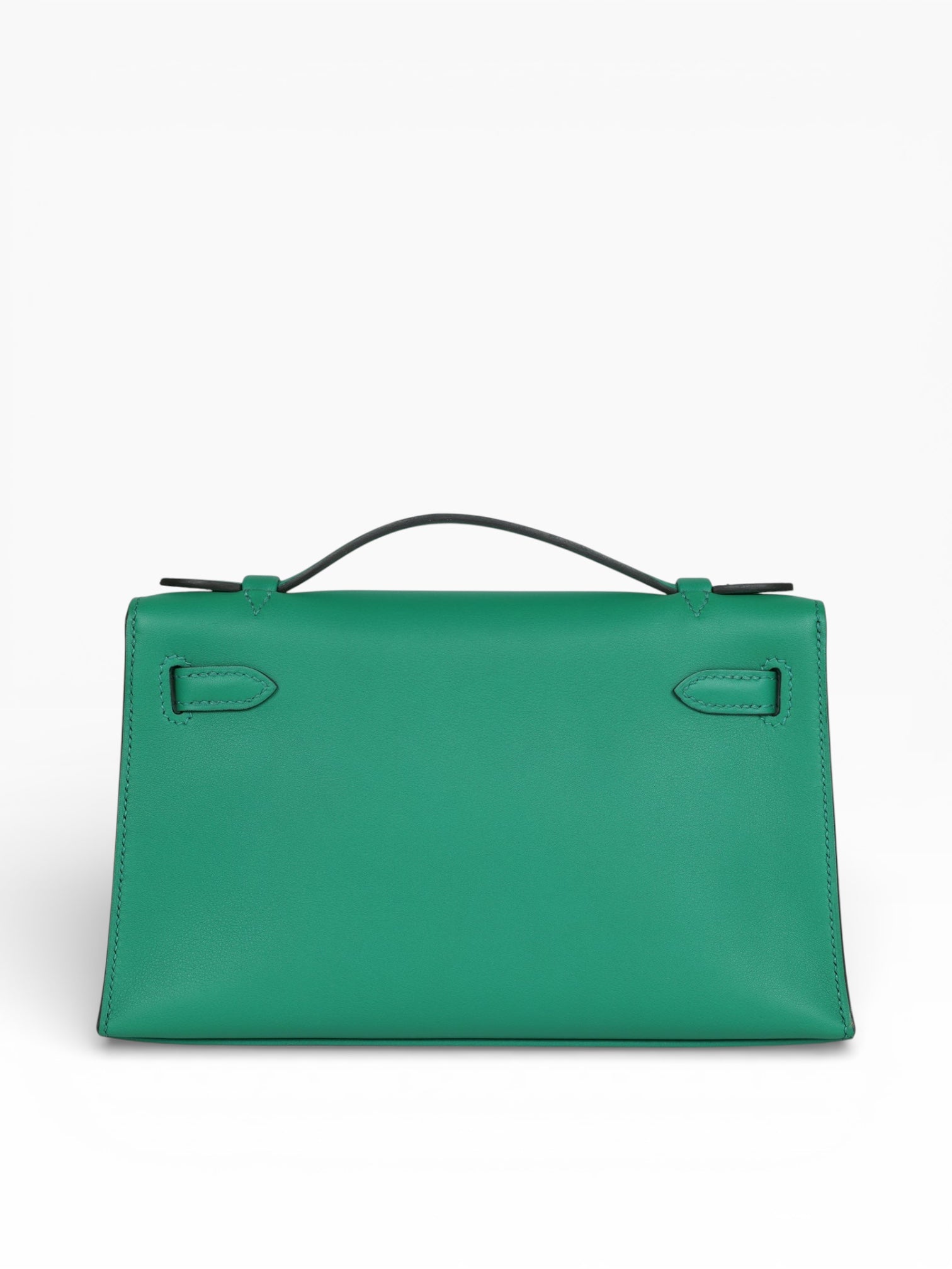 Hermès Kelly Pochette Vert Vertigo Swift Palladium Hardware