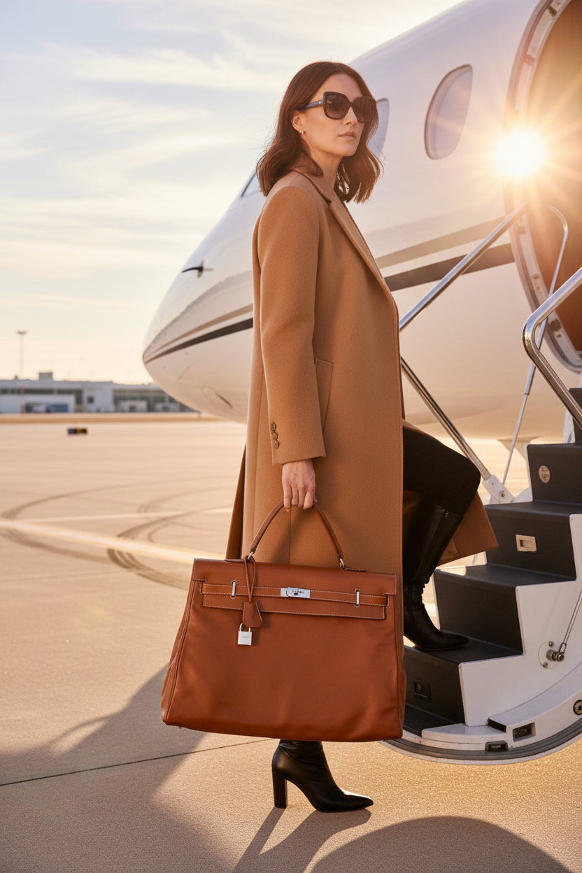 Hermès Kelly Relax 50 Fauve Box Palladium Hardware