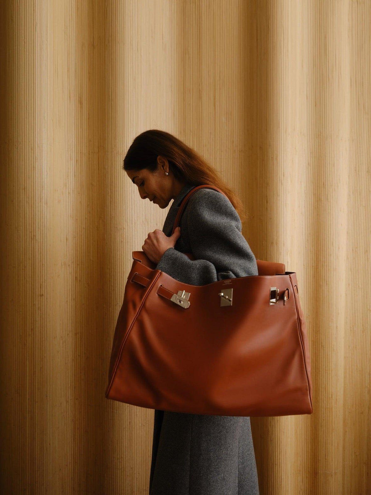 Hermès Kelly Relax 50 Fauve Swift Palladium Hardware