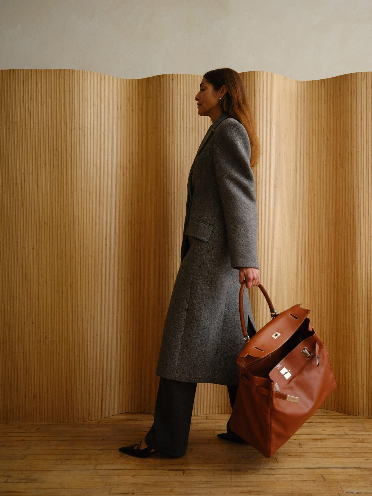 Hermès Kelly Relax 50 Fauve Swift Palladium Hardware