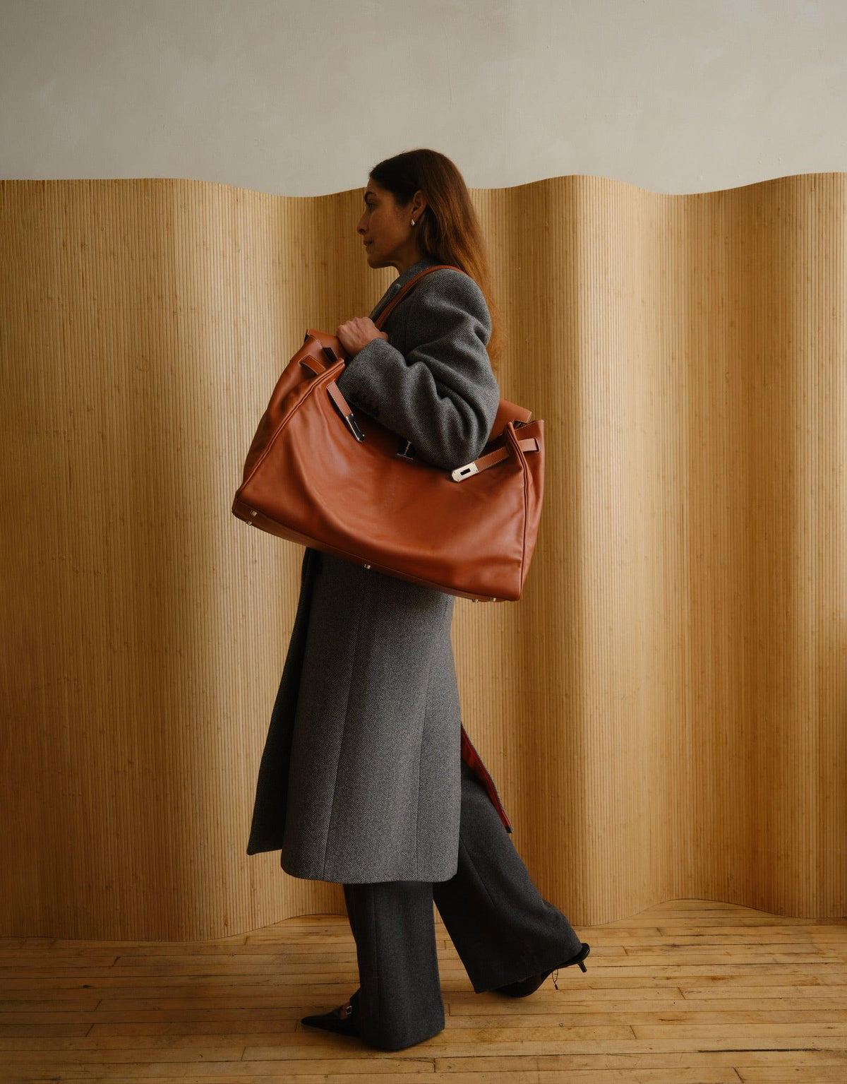 Hermès Kelly Relax 50 Fauve Swift Palladium Hardware