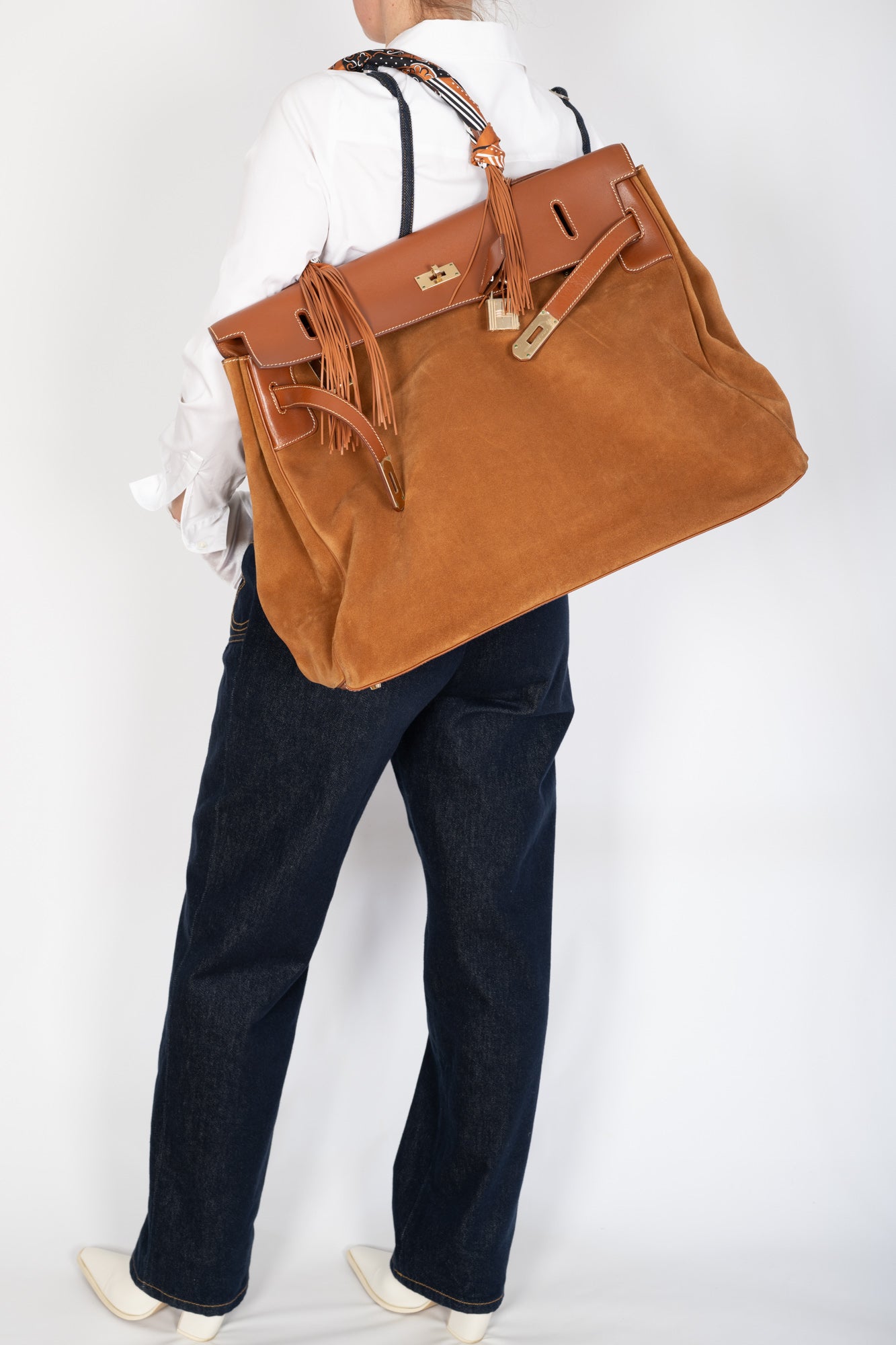 Hermès Kelly Relax 50 Gold Barenia/Grizzly Gold Hardware