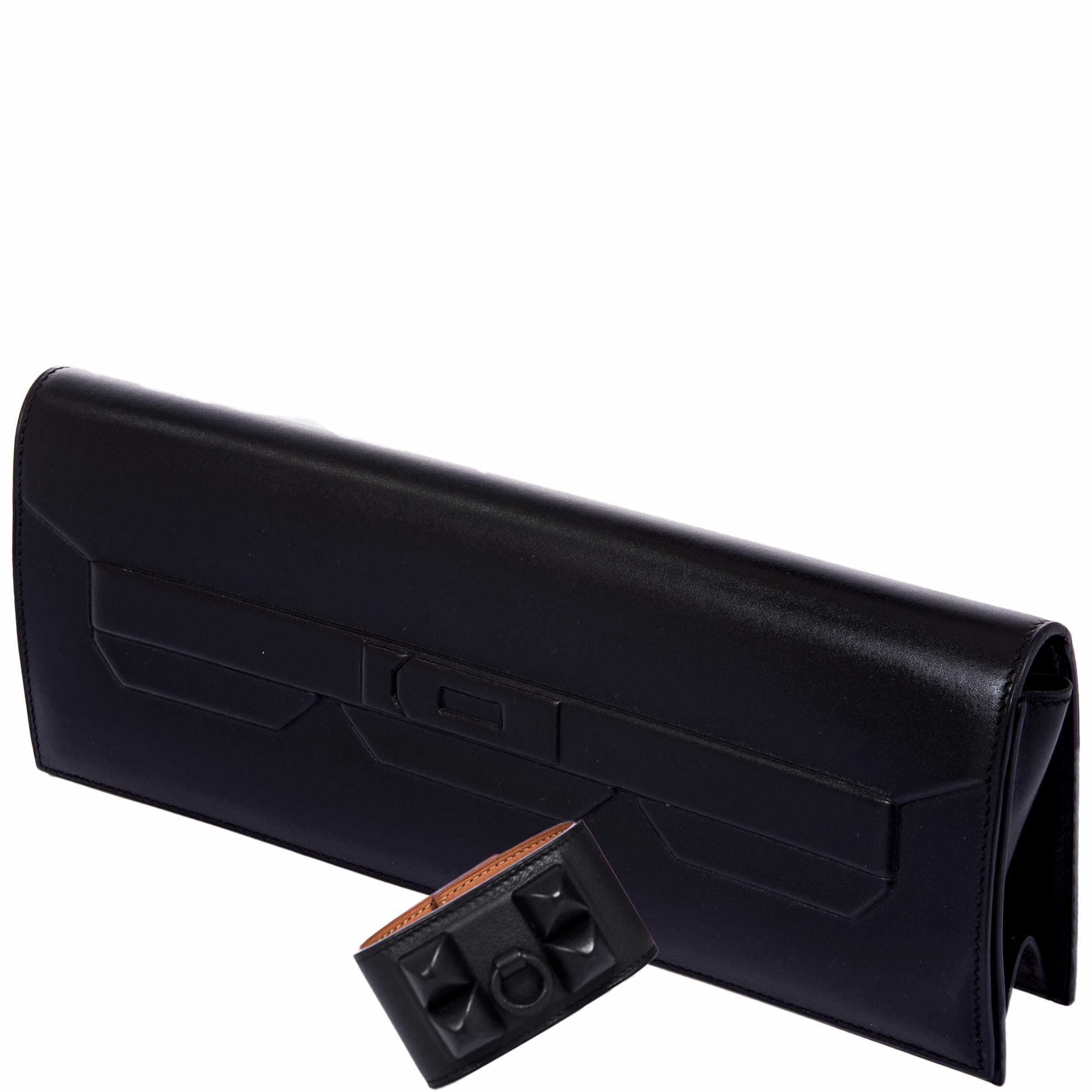 Hermès Kelly "Shadow" Clutch Evercalf Long