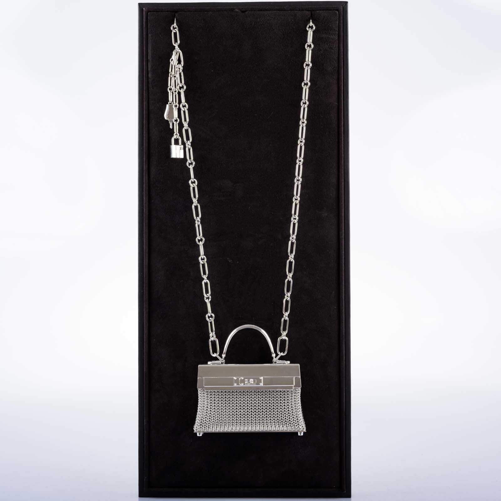 Hermès Kelly Sterling Silver Sac Bijou Chaine Bag