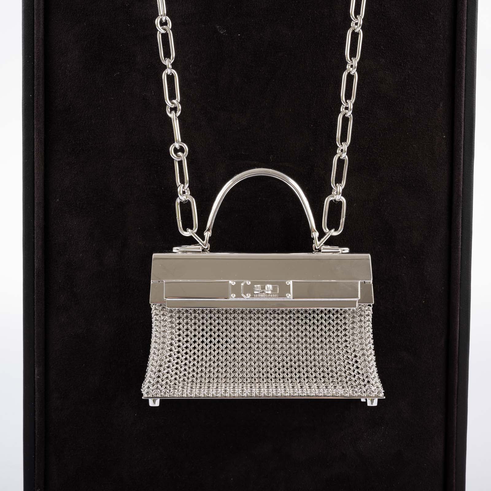 Hermès Kelly Sterling Silver Sac Bijou Chaine Bag