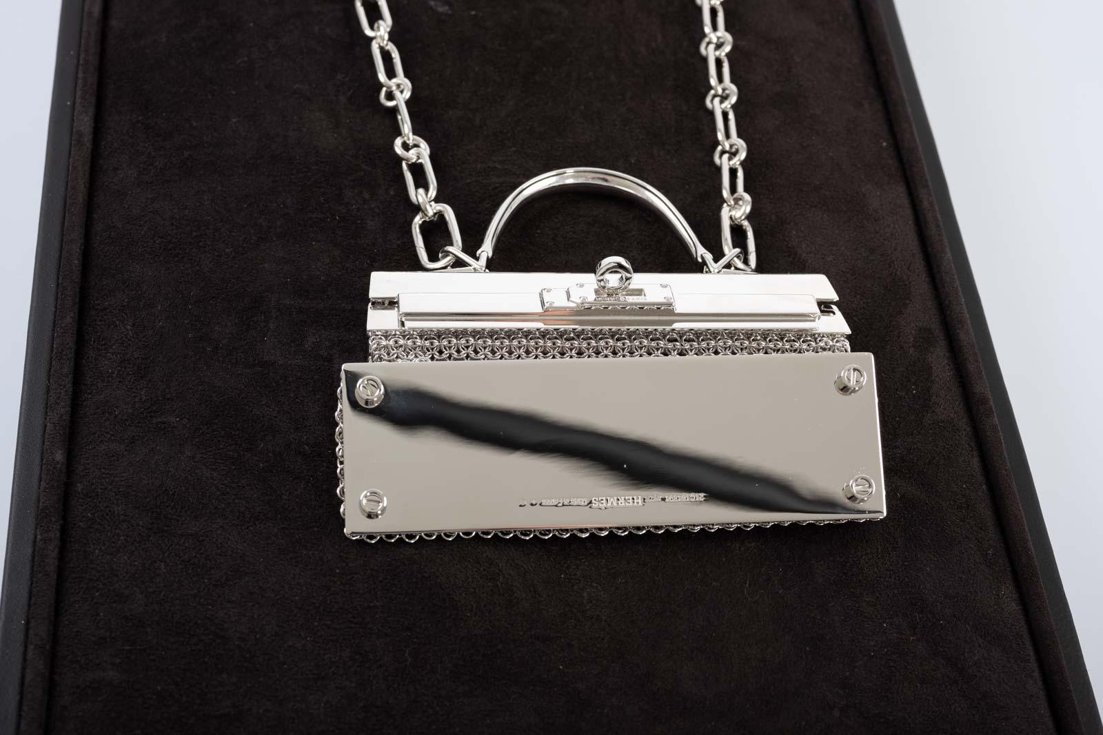 Hermès Kelly Sterling Silver Sac Bijou Chaine Bag