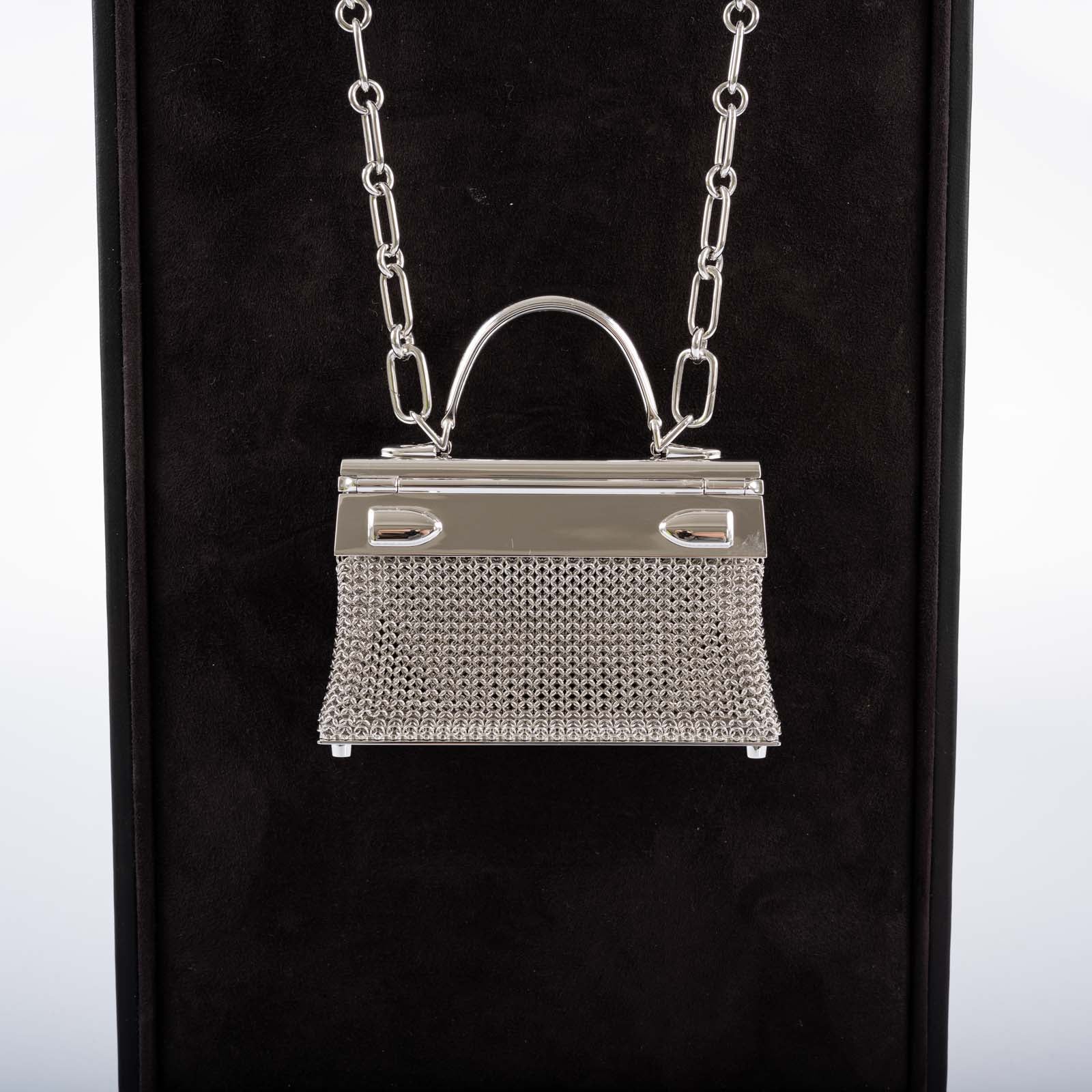 Hermès Kelly Sterling Silver Sac Bijou Chaine Bag